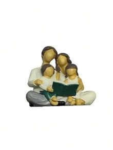 1pc Warm Family Reading Sculpture, Exquisite Hand-Painted Resin Sculpture Decor. Perfectly Adds A Cozy And Intimate Atmosphere To Your Living Room Shelf, Bedroom Nightstand Or Office Desk. An Ideal Housewarming Gift For New Parents Or A Meaningful Anniversary Gift To Celebrate Family Bonds. This Elegant Ornament Brings Warmth And Joy To Your Home Space. - A - View 13