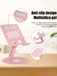 Dudukan Tablet Logam Lipat yang Dapat Diatur 360°, Cocok untuk Tablet 9.7", 10.5", 10.9", 11" Pro, Mini 4/3/2, dan Kindle E-Reader. Juga Kompatibel dengan iPhone dan Smartphone Android. Hadiah Ulang Tahun, Dudukan Ponsel untuk Keluarga dan Teman, Aksesori Ponsel. - View 4