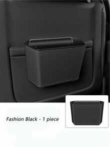 Caja de almacenamiento para puerta de coche multifuncional - Papelera de coche de cuero PU con diseño de clip, gran capacidad para almacenar basura y paraguas - A - Ver 2