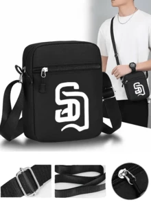 1pc/2pcs Geometric Pattern Design Printed Unisex Hip Hop Baseball Cap And Crossbody Bag, Street Fashion Outdoor Sports Baseball Cap Curved Brim Hat And Bag, Adjustable, Gift For Yourself Or Friends - Multicolor - View 3