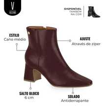 Vizzano Napa Geneva Country Boot With Low Block Heel - Side Zipper - Burgundy - View 3