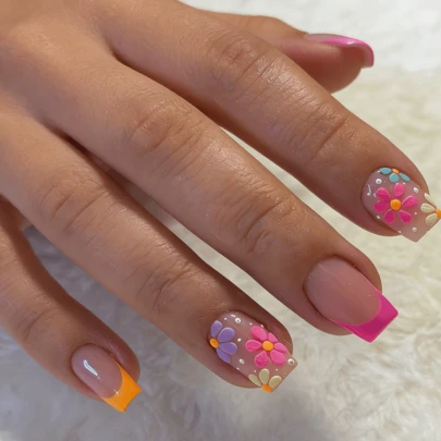 24pcs Hand-Painted 3D Small Daisy Flowers, With Voluminous Petals And White Polka Dot Accents, Filled With Whimsical Healing Vibes, Bid Farewell To Monotony And Maximize Personalized.