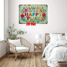Biển treo tường kim loại 2D, 1 chiếc, poster trang trí tường nhà, tranh sắt treo tường chủ đề My Happy Place, phù hợp cho nhà ở, sân vườn, phòng ngủ, vườn ngoài trời, tiệm hoa, sân sau, phòng khách, quán cà phê, nhà hàng, ban công, quà tặng lý tưởng cho bạn bè, 8x12 inch - Nhiều màu - Xem 3