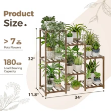 Plant Stand Flower Stand Plant Rack Indoor Outdoor for 7 Levels Patio Balcony Garden Gardening Gifts - A - Übersicht 4