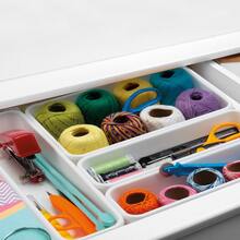 DASPLAST Kit com 4 Porta Talher Gaveta Paris Com Tampa 4 Compartimento Organizador Talheres - Branco - Visão 4