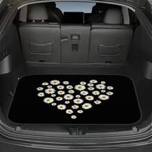 1pc High-Quality Printed Car Trunk Mat Featuring A Heart-Shaped Daisy Design, Machine Washable Cargo Liner For Safeguarding New Vehicles In Suvs And Sedans. It Is Sturdy, Easy To Maintain, And A Must-Have Travel Accessory For Pet - Trunk Mat - View 3