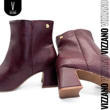 Vizzano Napa Geneva Country Boot With Low Block Heel - Side Zipper - Burgundy - View 8