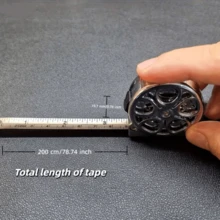 1pc Mini Keychain Retractable Tape Measure 78.74 Inch Steel Ruler, Metric & Imperial Dual Scale, Multifunctional Steel Tape Measure Gift - Multicolor - View 3