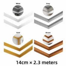 1pc 14cm X 230cm 3D Line Wall Sticker, Door Frame Decor, Made Of 3D Flexible Foam With Removable Self-Adhesive Base, Self-Adhesive Waist Decorative Strip, Wall Edge Decorative Line, Baseboard Sticker - A - View 7