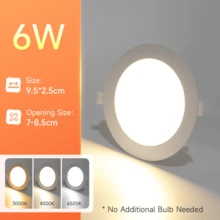 CANMEIJIA 1pc Modern Recessed Ceiling Light, Embedded Ceiling Light Spotlight, 6500K Cool White, Suitable For Bedroom, Kitchen, Living Room - Recessed Downlights - View 16