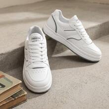 Tenis para hombre y zapatos para hombre estilo casual de moda urbana, tenis de hombre en oferta con plataforma y suela gruesa de EVA, calzado deportivo fabricado en PU transpirable con cordones, zapatos cómodos con suela de goma antideslizante y amortiguación, sneakers ligeros de estilo elegante y versátil para caballero, calzado resistente para diario con diseño de punta redonda, calzado de  minimalista con forro suave y alta transpiración para caminar con total comodidad. - Gris - Ver 1