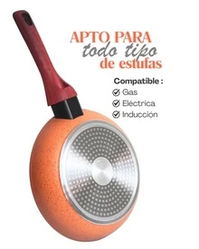 Batería de Cocina Caroline Marca Alfa Terracota / Avocado Antiadherente Tipo Piedra | Juego de Ollas, Sartén y Grill | Tapas de Cristal Resistentes a Caídas | Apta para Estufa de Gas, Eléctrica, Vitrocerámica e Inducción | Cocina Premium - Ver 9