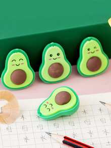4pcs Avocado Shaped Erasers, School Supply Reward For Students - A - View 5