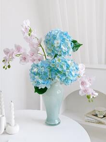 Conjunto de 6 flores artificiais de hortênsia e orquídea, ideais para decoração de parede, sala de estar, quarto, casamentos, festas, mesas, escritórios, jardins e áreas externas. Perfeitas para primavera, verão, outono e inverno. - Multicolorido - Ver 5