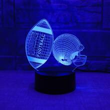Đèn ngủ LED 3D ảo ảnh hình quả bóng đá/bóng bầu dục, dùng nguồn USB, quà Giáng sinh cho bé gái, bé trai, thanh thiếu niên, lính cứu hỏa, trang trí phòng ngủ, phòng trẻ em. - ánh sáng đa sắc - Xem 2