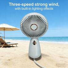 Portable Handheld Mini USB Rechargeable Fan With Night Light, Quiet High-Speed Cooling For Dorm & Outdoor Use - Handheld - View 4