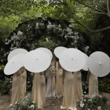 1 chiếc ô giấy trắng, ô cưới cán gỗ, phụ kiện chụp ảnh tự làm trang trí, món quà tuyệt vời nhất cho tiệc cưới. - Nhiều màu - Xem 5