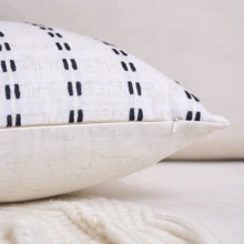 1pc/2pcs Black Cotton Linen Striped Throw Pillow Cover, Minimalist Modern Farmhouse Style For Living Room, Bedroom, Sofa, Home Decor, Suitable For All Seasons, Also Great As Gift - Kapok - Black - View 6
