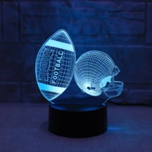Đèn ngủ LED 3D ảo ảnh hình quả bóng đá/bóng bầu dục, dùng nguồn USB, quà Giáng sinh cho bé gái, bé trai, thanh thiếu niên, lính cứu hỏa, trang trí phòng ngủ, phòng trẻ em. - ánh sáng đa sắc - Xem 6