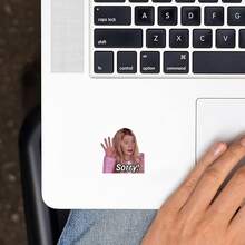 对不起！白莲花女孩贴纸，趣味道歉装饰贴纸，防水乙烯基贴纸 - 耐用哑光表面，自粘式保险杠贴纸，适用于汽车、窗户、笔记本电脑、卡车、面包车、水瓶 - 多用途耐用设计，汽车贴花 - 乙烯基 - 查看 4