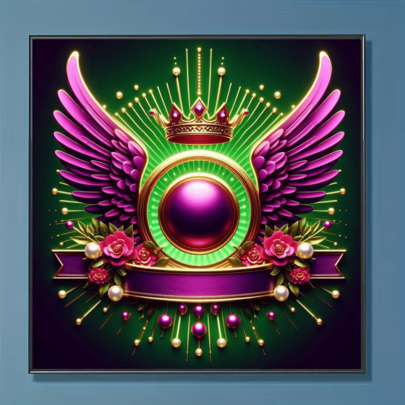 1件装全新紫色皇冠天使主题钻石画套装，5D圆形水晶钻石马赛克DIY工艺品，适合制作手工礼品，装饰客厅、卧室，可用于宰牲节、劳动节、复活节、圣诞节、情人节等场合，无框。