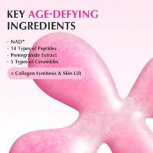 NAD+ Peptide Boosting Smoothie Serum – Anti-Aging Korean Skin Care With 5 Ceramides & Vegan Collagen, Hydrating Antioxidant Serum For Firmness, Wrinkles & Radiant Glow (1.01oz / 30ml) - 粉色 - 查看 6