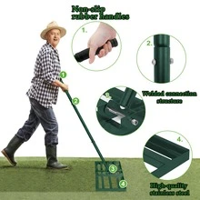 Lawn Squeegee Stainless Steel Lawn Levelling Rake With Adjustable Length Handle, Lawn Squeegee For Sanding, Pulling, Leveling Rake, Surface Leveler For Golf Course, Garden - Green 25*75cm - View 10
