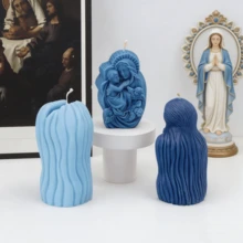 1PC Religious Jesus Virgin Mary Silicone Candle Molds - Holy Family Jesus Nativity Angel Cherub Christian Catholic DIY Candle Making Moulds For Home Church Decor Gifts - A-White - View 11