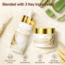 Hllozzi Herloze 米粉保湿霜 + 米粉去角质精华套装（60克和80毫升），蕴含米粉提取物的面部护理套装，温和去角质，滋润日常面部肌肤。 - 白米 - 查看 2