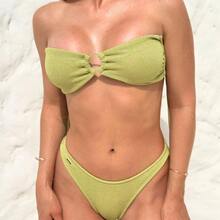 Women's Bikini Top With Removable Straps And High-Cut Bottom - Lise Beachwear, Sexy, Comfortable Summer Style - màu xanh lá - Xem 4