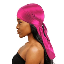1pc Pirate Hat With Long Faux Silk Braided Band, Silk Soft Cap, Satin Soft Hat - Solid Color - View 13