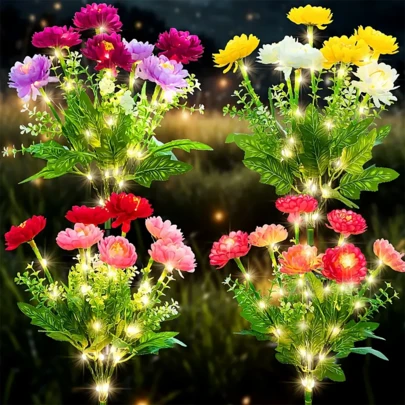 Bộ 7 đèn năng lượng mặt trời hình hoa sen tuyết, đèn trang trí sân vườn ngoài trời mô phỏng hoa, quà tặng tình yêu, đèn trang trí sân vườn, bãi cỏ, hàng rào, lối đi, kênh rạch.