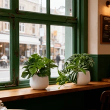 2 piezas Macetas blancas pequeñas y lindas con plantas verdes artificiales, plantas en maceta con hojas de tortuga falsas de 15 cm, adecuadas para decoración del hogar, escritorio de oficina, mesa de comedor, baño, decoración del hogar, accesorios DIY, decoración de sala de estar y dormitorio, sin necesidad de regar - Verde - Ver 7