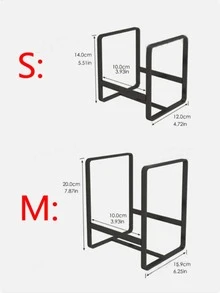 1pc Minimalist Iron Dish Drying Rack, Suitable For Home Kitchen, Kitchen Accessories, Kitchen Utensil Storage Rack - Black - View 3