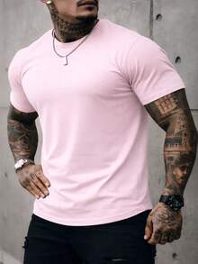 Men's Basic Crew Neck T-Shirt, Premium Cotton, 20 Color Options To Choose From - CAM ROSA - Ver 1