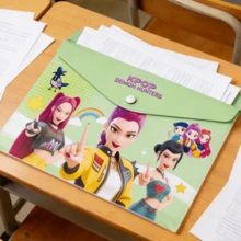 1个K-POP恶魔猎人卡通搭扣收纳袋，学生礼物文件收纳袋，款式随机 - 彩色 - 查看 2