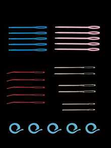 Bộ 26 món gồm kim may, kim khâu nỉ, kim thêu, kim vá và kim móc, dụng cụ đan móc thủ công DIY kèm thước đo độ dày kim. - Bộ kim khâu tay - Xem 6