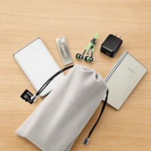 Túi dây rút chống bụi, túi đựng tai nghe Bluetooth, túi đựng đồ dày dặn, túi đựng điện thoại di động, sạc dự phòng, máy ảnh, túi nhung, chuột không dây CC - dây rút - Xem 2