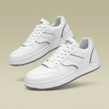 Tenis para hombre y zapatos para hombre estilo casual de moda urbana, tenis de hombre en oferta con plataforma y suela gruesa de EVA, calzado deportivo fabricado en PU transpirable con cordones, zapatos cómodos con suela de goma antideslizante y amortiguación, sneakers ligeros de estilo elegante y versátil para caballero, calzado resistente para diario con diseño de punta redonda, calzado de  minimalista con forro suave y alta transpiración para caminar con total comodidad. - Gris - Ver 9