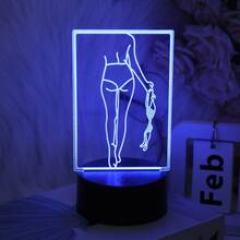 1 pieza Luz de noche de moda 3D, alimentada por USB, multicolor cambiante, lámpara de decoración de escritorio, iluminación de dormitorio, regalo de cumpleaños, regalo festivo, lámpara de mesita de noche - Multicolor - Ver 7