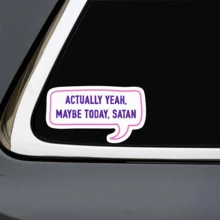 1件 3英吋可拆卸防水戶外PVC耐用乙烯基貼紙「Actually, Yes, Maybe Today, Satan」粉色對話框趣味網路迷因諷刺幽默，適用於筆電、手機、水壺、滑板、頭盔、手帳、汽車桿、筆記本、宿舍裝飾、旅行收納盒，適合13-30歲青少年女孩男孩，創意裝飾貼紙，適用於任何光滑表面 - 3*1.72英寸 - 查看 7