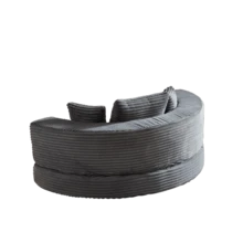 A Versatile Two-In-One Sofa Bed, Ideal For Small Spaces, That Can Be Used As Both A Semi-Circular Sofa And A Round Chaise Longue. The Armrests Feature Fabric Pockets. - Grey - View 10