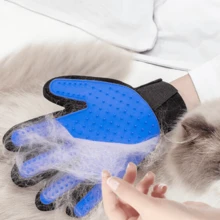 硅胶宠物美容手套，适用于猫狗，高效除毛手套，温和按摩沐浴刷，宠物脱毛美容手套，洗澡及日常互动，柔软脱毛手套，适用于猫狗，宠物美容工具 - 彩色 - 查看 1