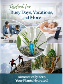 10-Pack Indoor Plant Self-Watering Drip Kit With Adjustable Valves – Automatic Watering Device For Vacation/Business Trip, Lazy Gardener Essential, Random Color, Perfect For Back-To-School & Easter Gifts - Multicolor - View 8