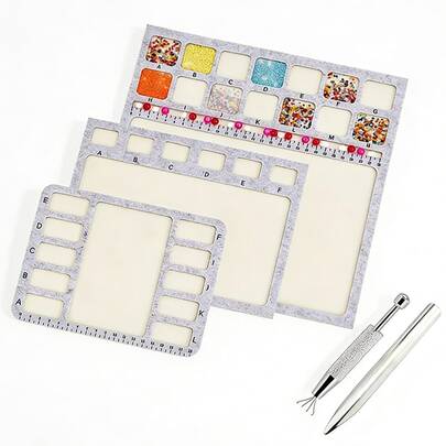 1/2/5pcs Felt Beading Mat Set - Includes Jewelry Claws, Beading Tray With CM & Letter Scale, Sturdy & Durable, Separate Compartments (Large, Medium, Small Sizes), For Jewelry Making & Beading Supplies