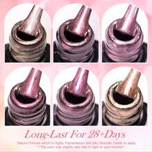 10毫升/瓶 2026新款粉裸色玻璃珠丝滑精致美白闪亮高密度优雅简约猫眼凝胶指甲油，夏季流行透明水晶猫眼指甲油，温和 - 彩色 - 查看 10