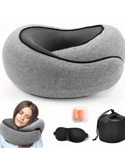 Travel Pillow, Travel, 360° Airplane, Memory Foam Airplane, Soft Airplane Collapsible Travel Pillow, Ergonomic U-Shaped Memory Foam Neck Support Travel Airplane Neck Pillow, Office Nap Essential, Portable Neck Pillow Essential