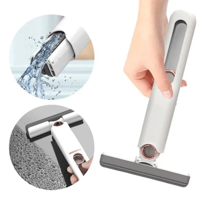 1个迷你拖把，桌面多功能拖把，家用，免手持，便携，可折叠，适用于清洁浴室、厨房、客厅等处的缝隙。