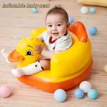 Portable Inflatable Seat For Toddlers With A Built-In Air Pump, Designed For Aged 3 To 36 Months, Providing Floor Support For Those Learning To Sit And Eat - Multicolor - View 3