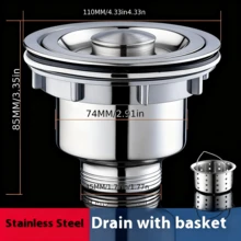 Bộ thoát nước bồn rửa bằng thép không gỉ, phù hợp với bồn rửa đơn/đôi, chống mùi hôi, ống composite dẻo, có lỗ thoát tràn, chống tắc nghẽn, chất liệu dày dặn bền chắc, độ dẻo dai cao, cấu trúc trong suốt, dễ sử dụng. - A - Xem 16